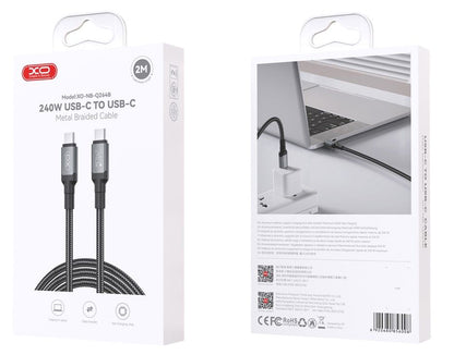USB-C Data and Charging Cable - USB-C XO Design NB-Q264B, 240W, 2m, Black