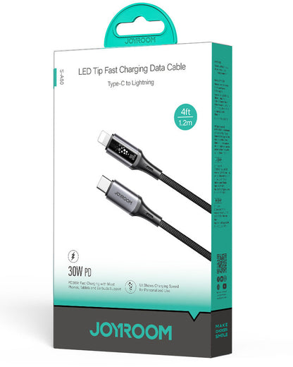 Καλώδιο Δεδομένων και Φόρτισης USB-C - Lightning Joyroom S-A60 StarTalk, 30W, 1.2m, Μαύρο