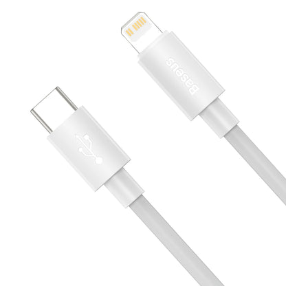 Baseus Simple Wisdom Καλώδιο δεδομένων και φόρτισης USB-C - Lightning Simple Wisdom, 20W, 1.5m, Σετ 2 τεμαχίων, Λευκό 