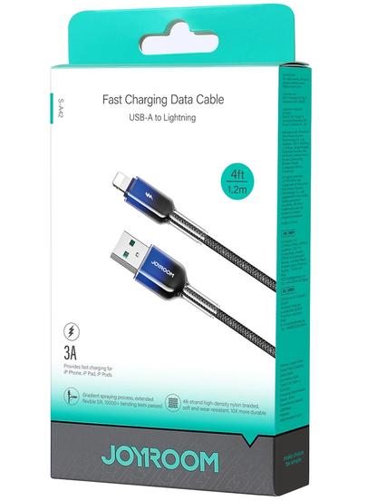 Καλώδιο Δεδομένων και Φόρτισης USB-A - Lightning Joyroom S-A42, 18W, 1.2m, Μαύρο