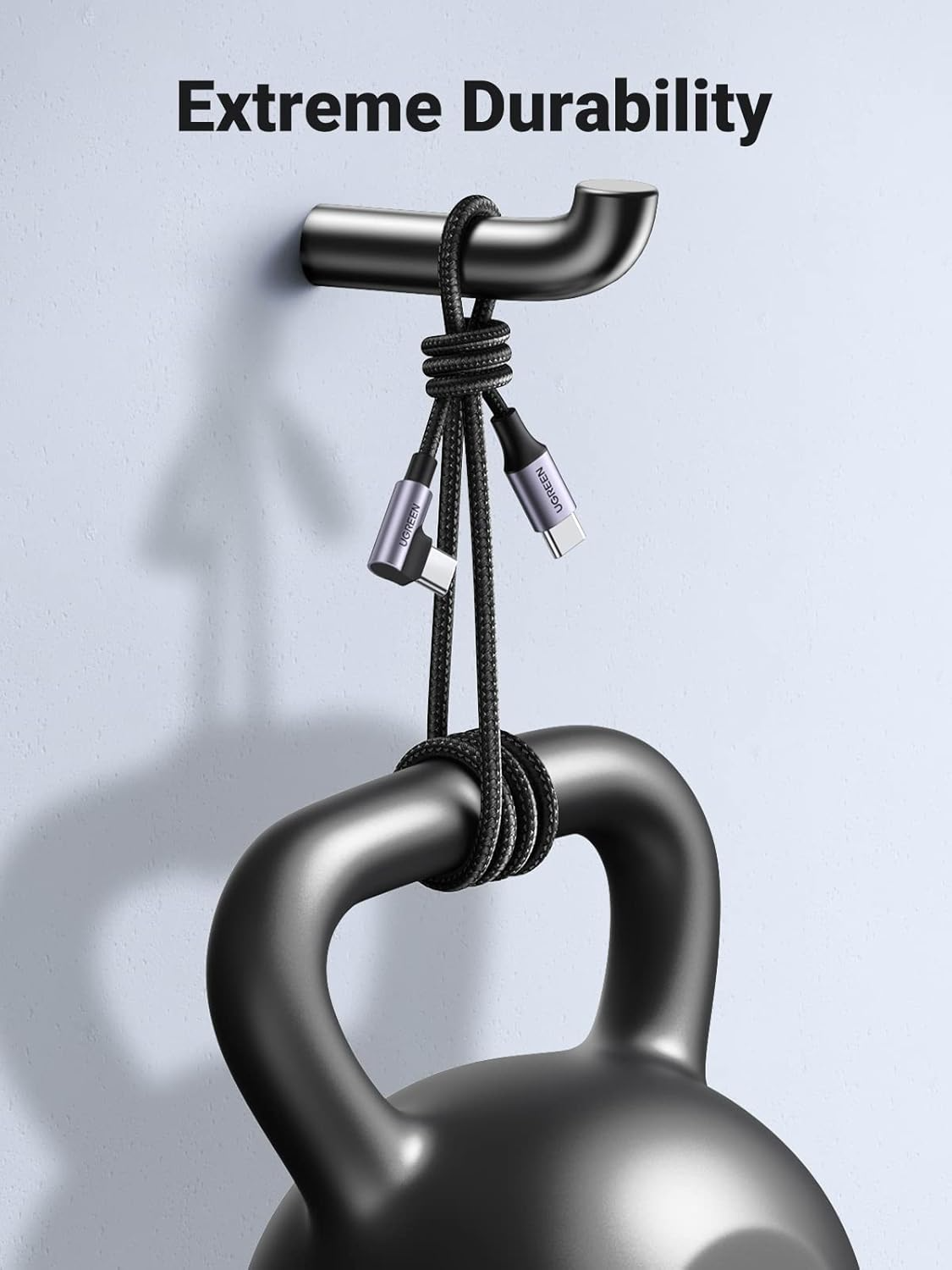 Καλώδιο Δεδομένων και Φόρτισης USB-C - USB-C UGREEN US255 Angled, 60W, 3m, Γκρι