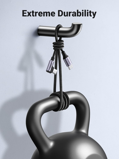 Καλώδιο Δεδομένων και Φόρτισης USB-C - USB-C UGREEN US255 Angled, 60W, 3m, Γκρι