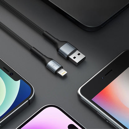 Καλώδιο Δεδομένων και Φόρτισης USB-A - Lightning 3MK Hyper N, 12W, 1m, Μαύρο