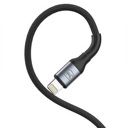 Καλώδιο Δεδομένων και Φόρτισης USB-A - Lightning 3MK Hyper N, 12W, 1m, Μαύρο