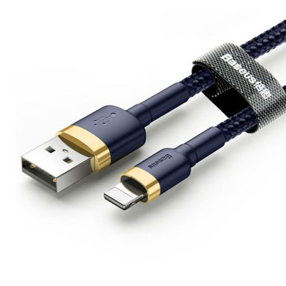 Καλώδιο Δεδομένων και Φόρτισης USB-A - Lightning Baseus Cafule, 18W, 1m, Μπλε Χρυσό CALKLF-BV3