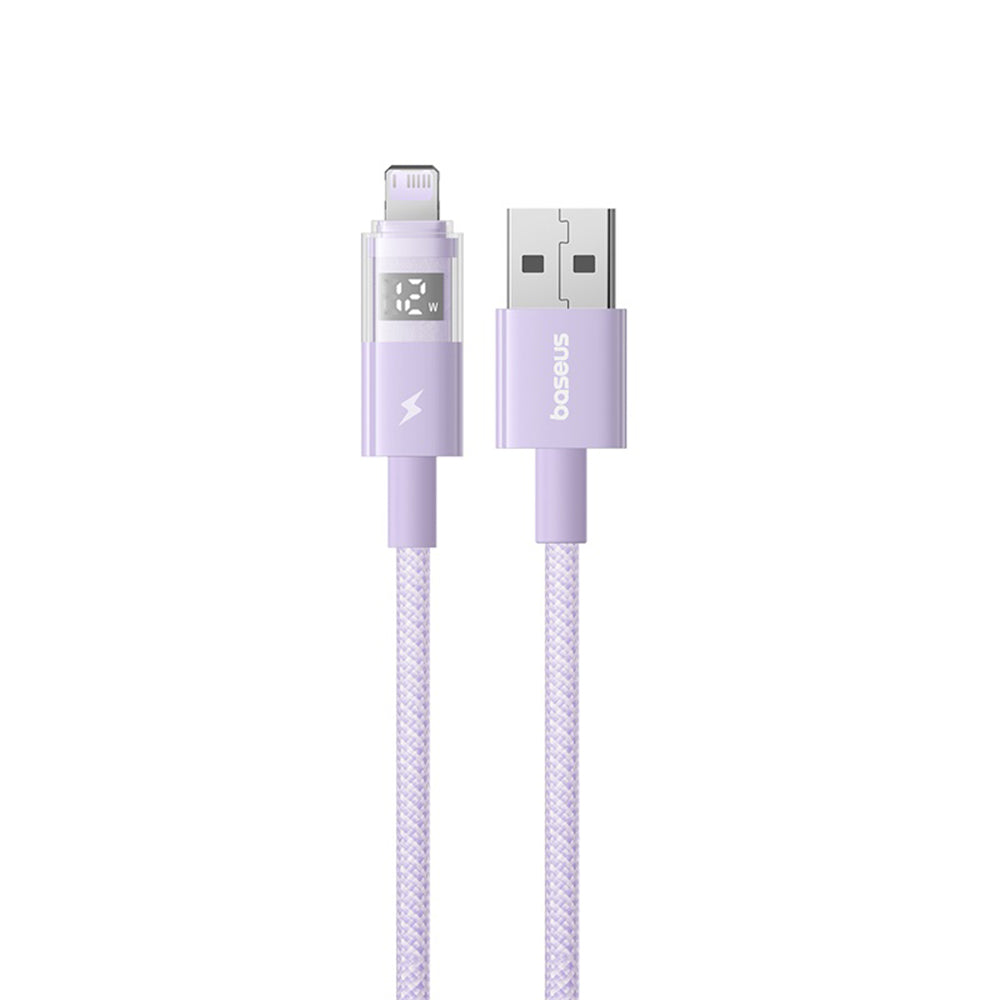 Καλώδιο Δεδομένων και Φόρτισης USB-A - Lightning Baseus Display 2, 12W, 1m, Μωβ P10382700511-00