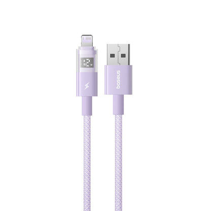 Καλώδιο Δεδομένων και Φόρτισης USB-A - Lightning Baseus Display 2, 12W, 1m, Μωβ P10382700511-00