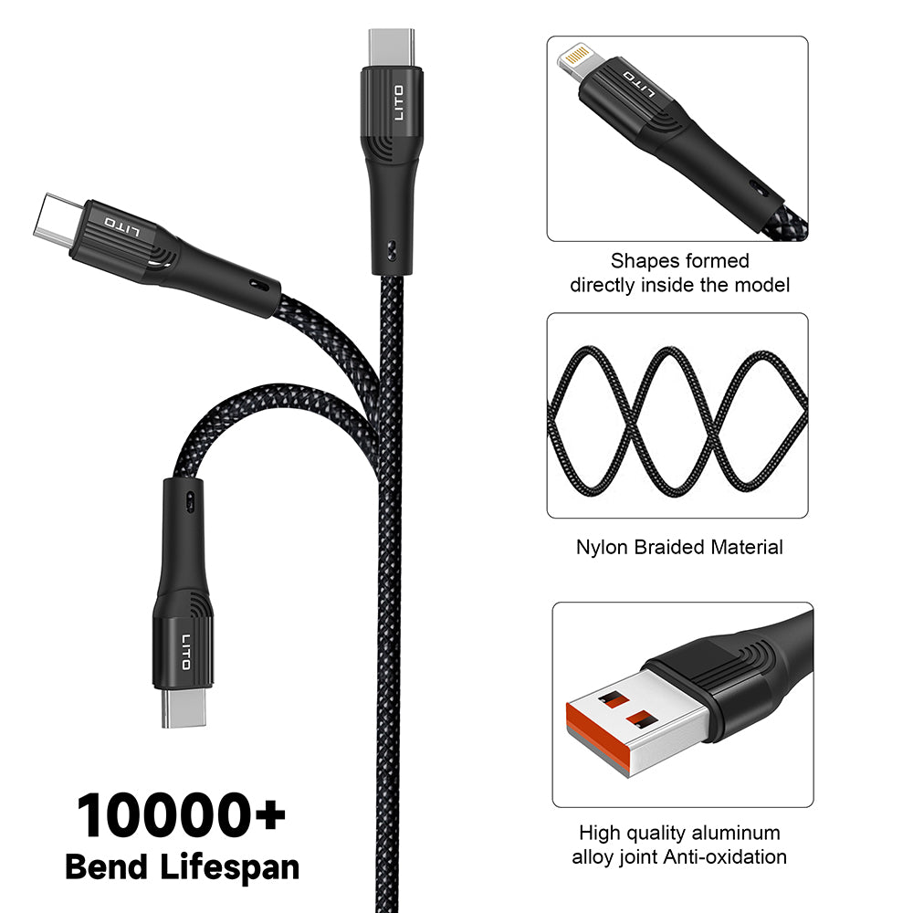 Καλώδιο Δεδομένων και Φόρτισης USB-A - Lightning Lito LD14, 18W, 1m, Μαύρο