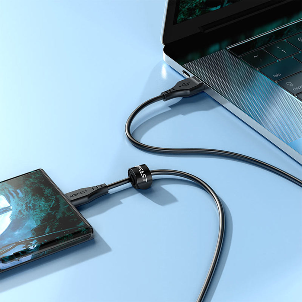 Καλώδιο Δεδομένων και Φόρτισης USB-A - microUSB Acefast C3-09, 18W, 1.2m, Μαύρο