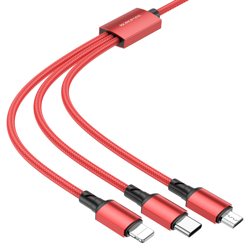 Καλώδιο Φόρτισης USB-A - Lightning / microUSB / USB-C Borofone BX72, 18W, 1m, Μαύρο