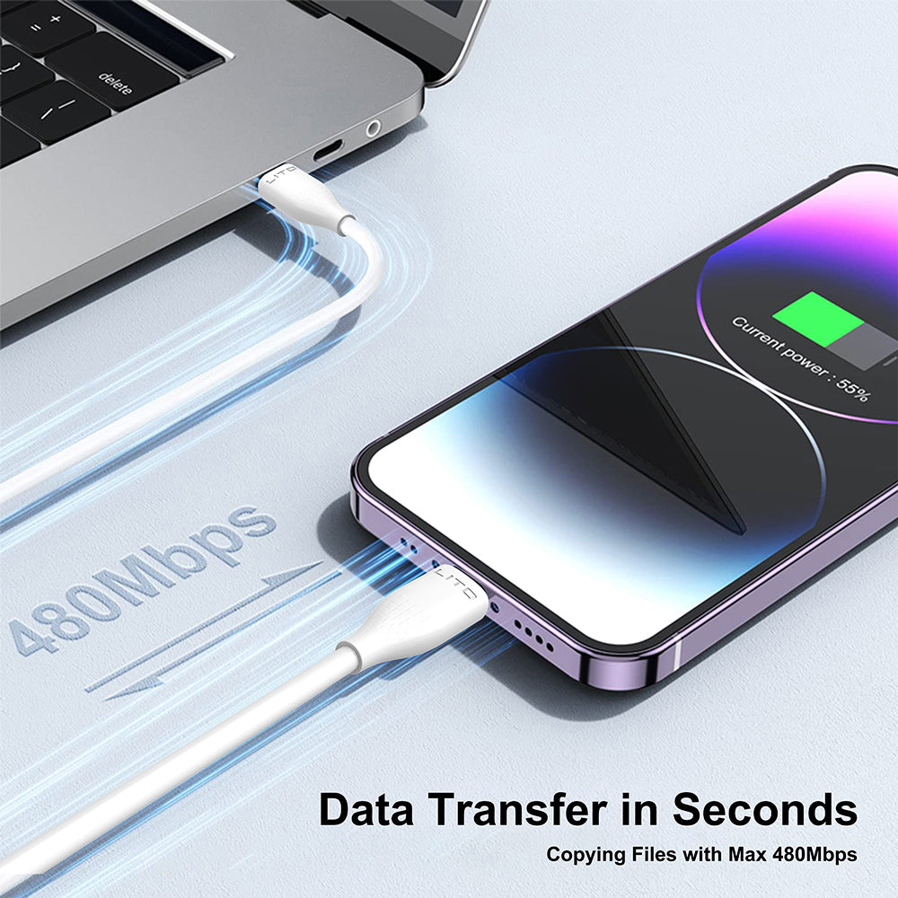 USB-A to microUSB Data and Charging Cable Lito LD03V, 18W, 1m, White