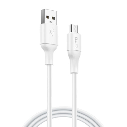 Καλώδιο Δεδομένων και Φόρτισης USB-A - microUSB Lito LD06V, 18W, 1m, Λευκό