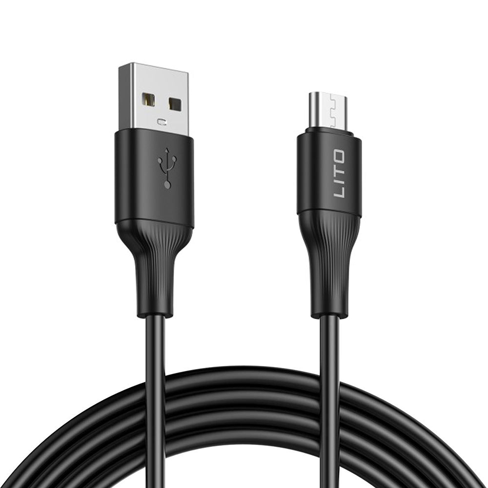 Καλώδιο Δεδομένων και Φόρτισης USB-A - microUSB Lito LD06V, 18W, 1m, Μαύρο