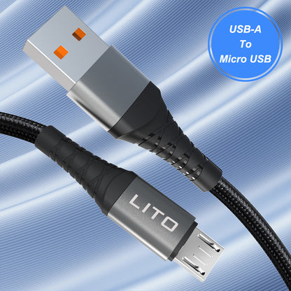 Καλώδιο Δεδομένων και Φόρτισης USB-A - microUSB Lito LD08V, 18W, 1m, Μαύρο
