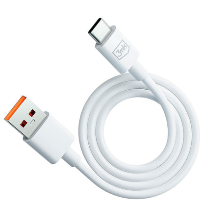 USB-A to USB-C Data and Charging Cable 3MK Hyper, 60W, 1.2m, White
