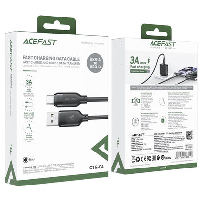 Καλώδιο Δεδομένων και Φόρτισης USB-A - USB-C Acefast C16-04, 18W, 1.2m, Μαύρο