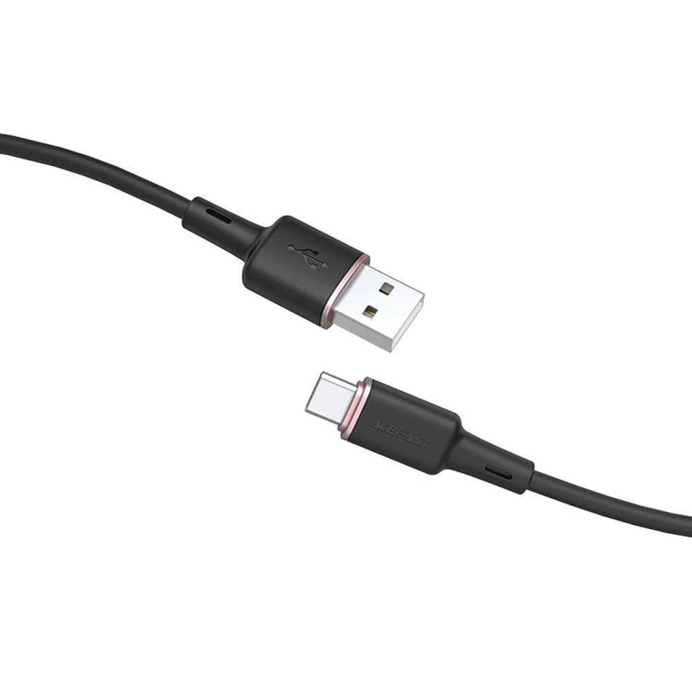 USB-A to USB-C Data and Charging Cable Acefast C2-04, 18W, 1.2m, Black