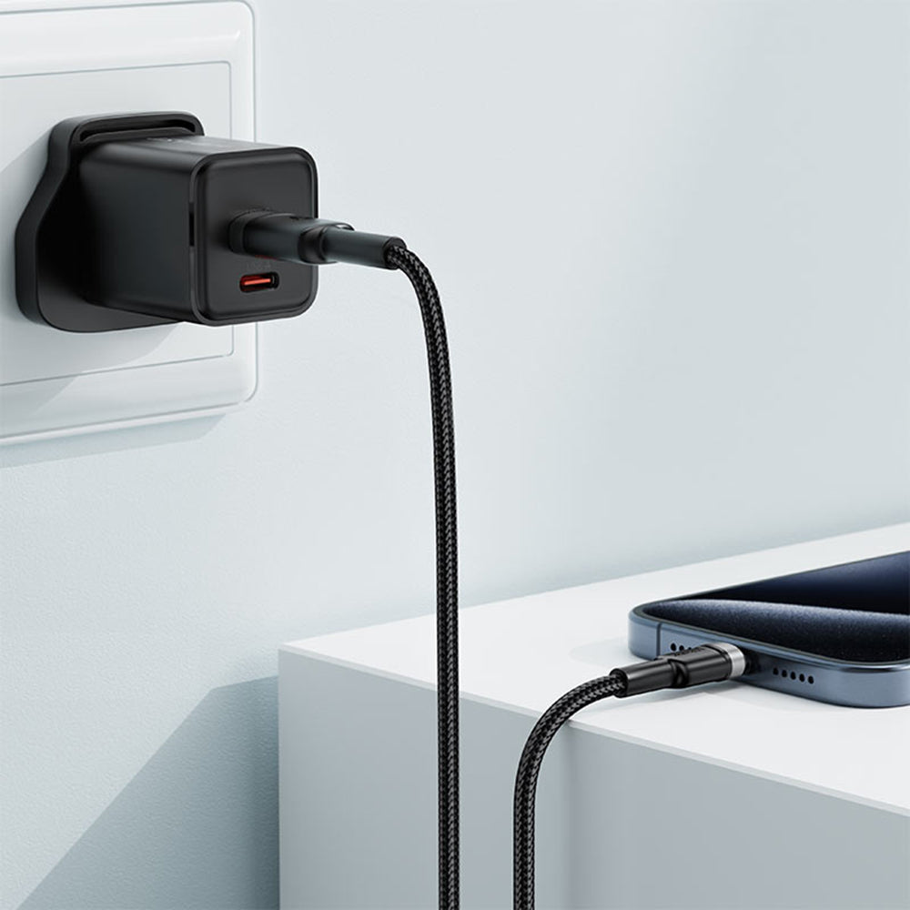 Acefast C22-04 USB-A to USB-C Data and Charging Cable, 18W, 1.2m, Black