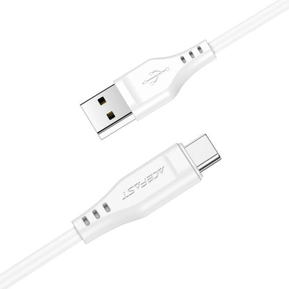 Καλώδιο Δεδομένων και Φόρτισης USB-A - USB-C Acefast C3-03, 60W, 1.2m, Λευκό