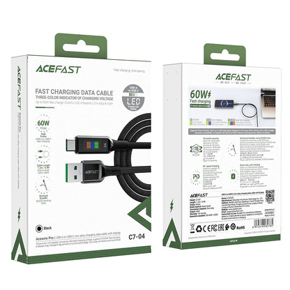 Καλώδιο Δεδομένων και Φόρτισης USB-A - USB-C Acefast C7-04, 18W, 1.2m, Μαύρο