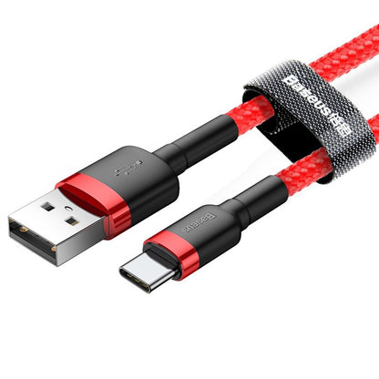 Καλώδιο Δεδομένων και Φόρτισης USB-A - USB-C Baseus Cafule, 18W, 3m, Κόκκινο CATKLF-U09