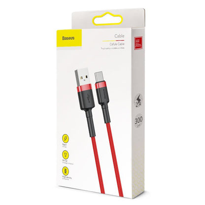 Καλώδιο Δεδομένων και Φόρτισης USB-A - USB-C Baseus Cafule, 18W, 3m, Κόκκινο CATKLF-U09