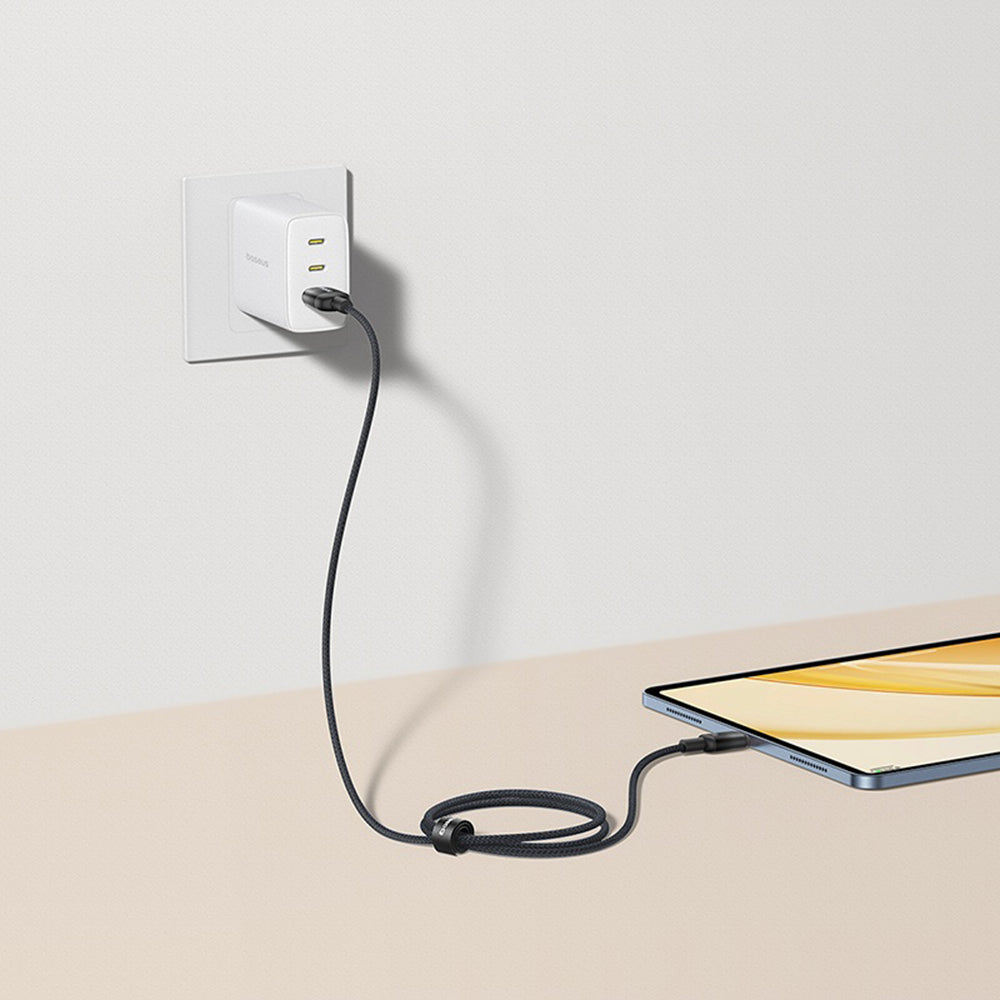 Baseus Discolor USB-A to USB-C Data and Charging Cable, 100W, 1m, Blue Green E0420801