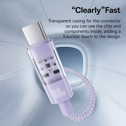 Καλώδιο Δεδομένων και Φόρτισης USB-A - USB-C Baseus Gem, 100W, 1m, Μωβ P10373002511-00