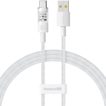 Καλώδιο Δεδομένων και Φόρτισης USB-A - USB-C Baseus Gem, 100W, 2m, Λευκό P10373002211-01