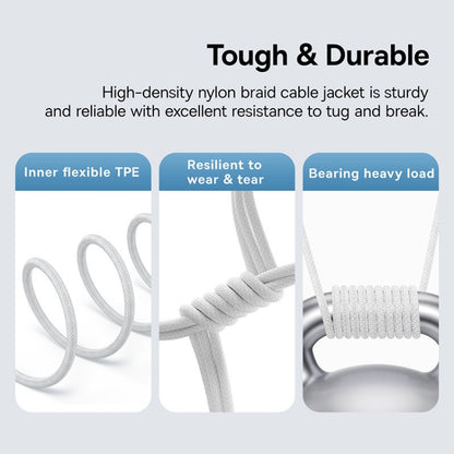 Καλώδιο Δεδομένων και Φόρτισης USB-A - USB-C Baseus Gem, 100W, 2m, Λευκό P10373002211-01