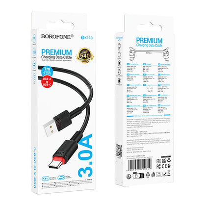 Καλώδιο Δεδομένων και Φόρτισης USB-A - USB-C Borofone BX110 Beneficio, 18W, 1m, Μαύρο