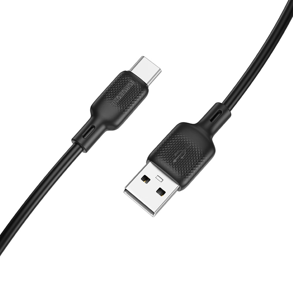 Καλώδιο Δεδομένων και Φόρτισης USB-A - USB-C Borofone BX113 Lenny, 18W, 1m, Μαύρο