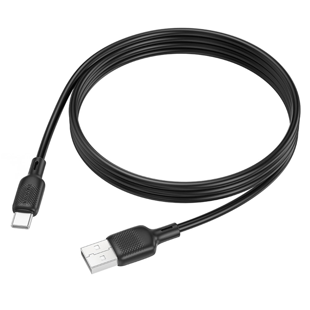Καλώδιο Δεδομένων και Φόρτισης USB-A - USB-C Borofone BX113 Lenny, 18W, 1m, Μαύρο