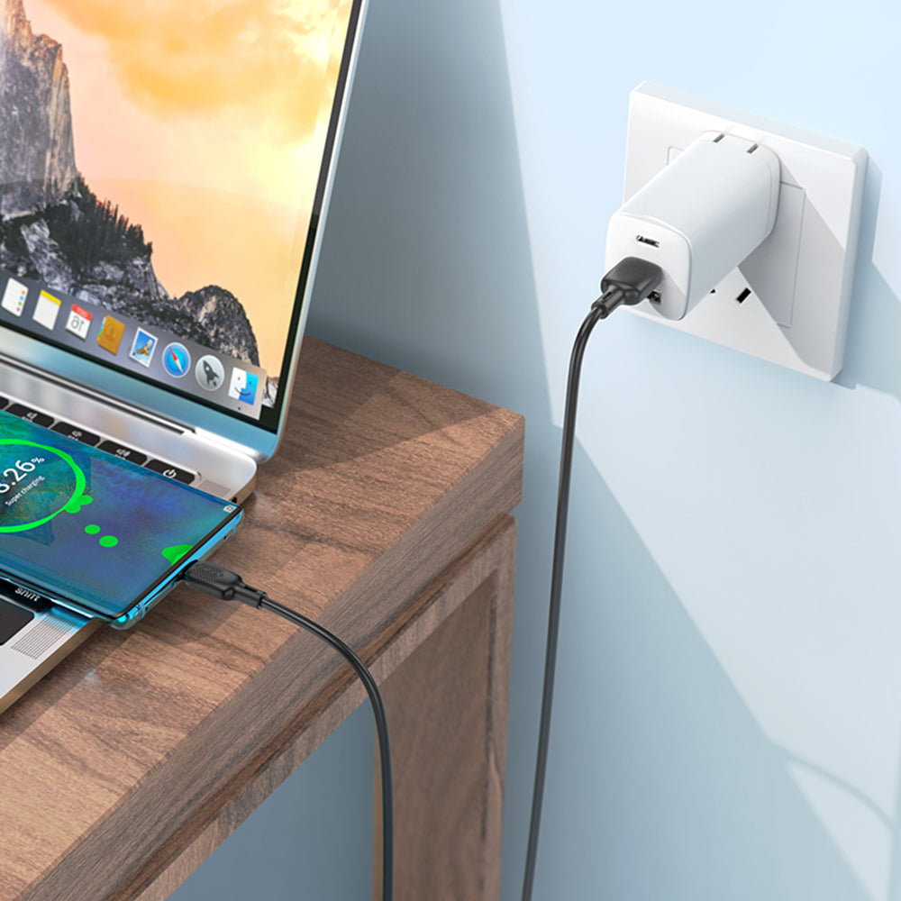 Καλώδιο Δεδομένων και Φόρτισης USB-A - USB-C Borofone BX113 Lenny, 18W, 1m, Μαύρο