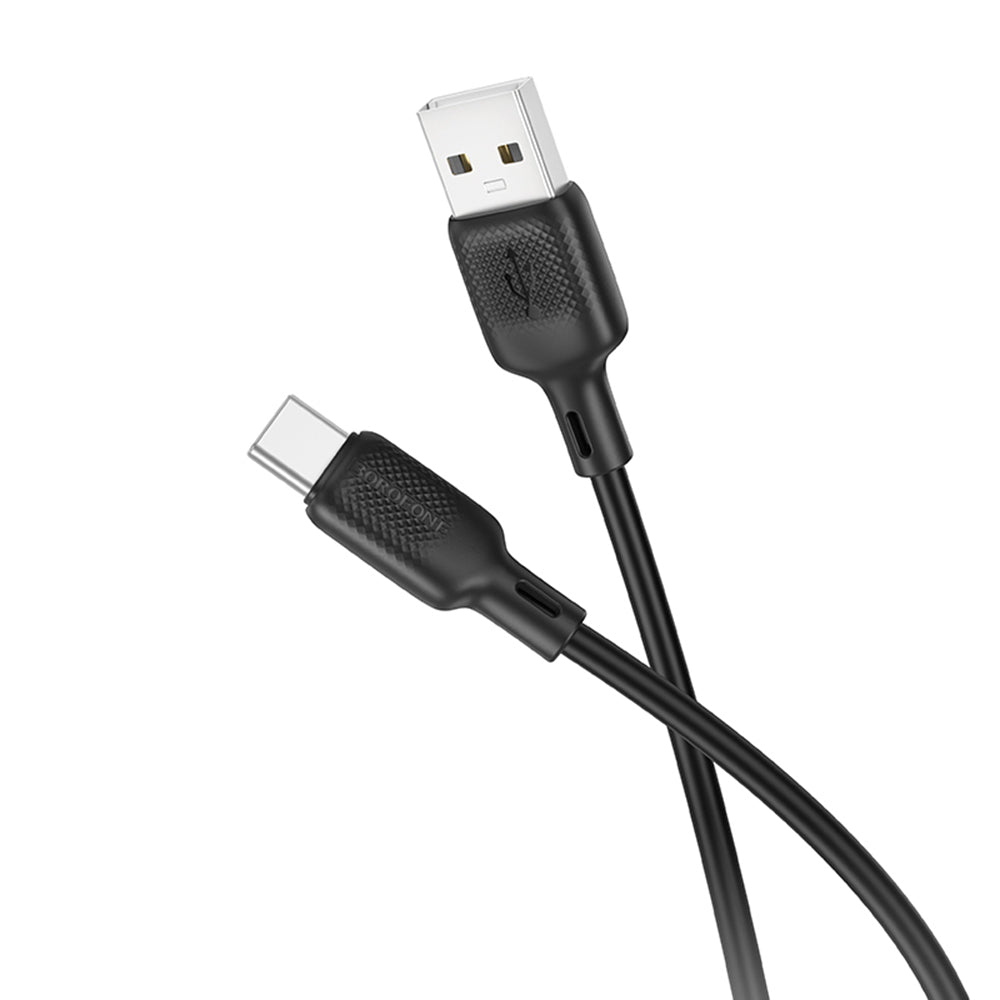 Καλώδιο Δεδομένων και Φόρτισης USB-A - USB-C Borofone BX113 Lenny, 18W, 1m, Μαύρο