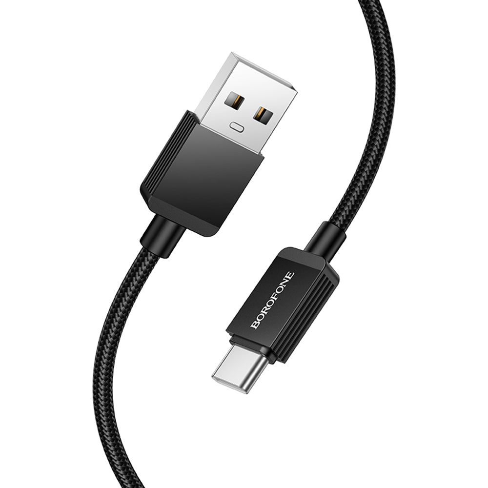 Καλώδιο Δεδομένων και Φόρτισης USB-A - USB-C Borofone BX120 Placer, 18W, 1m, Μαύρο