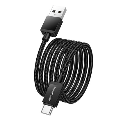 Καλώδιο Δεδομένων και Φόρτισης USB-A - USB-C Borofone BX120 Placer, 18W, 1m, Μαύρο