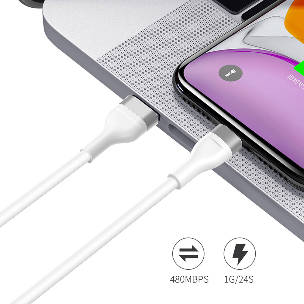 Καλώδιο Δεδομένων και Φόρτισης USB-A - USB-C Lito LD02C, 18W, 1.2m, Λευκό