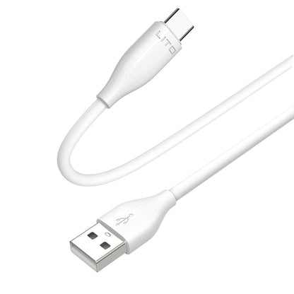 Καλώδιο Δεδομένων και Φόρτισης USB-A - USB-C Lito LD03T, 18W, 1m, Λευκό