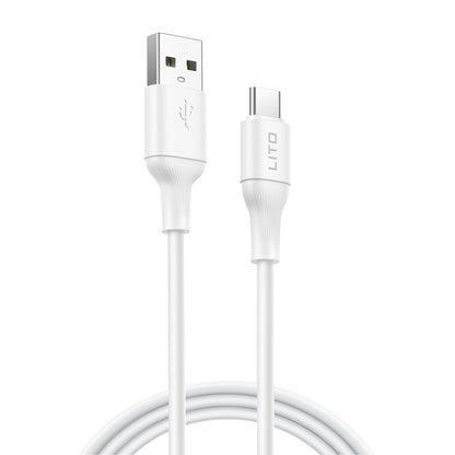 Καλώδιο Δεδομένων και Φόρτισης USB-A - USB-C Lito LD06T, 18W, 1m, Λευκό