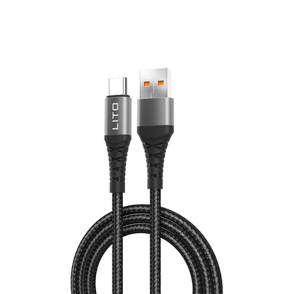 Καλώδιο Δεδομένων και Φόρτισης USB-A - USB-C Lito LD08T, 18W, 1m, Μαύρο