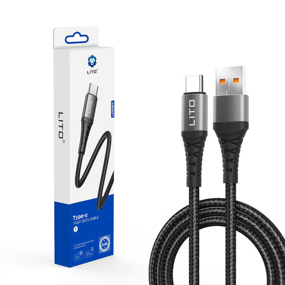 Καλώδιο Δεδομένων και Φόρτισης USB-A - USB-C Lito LD08T, 18W, 1m, Μαύρο
