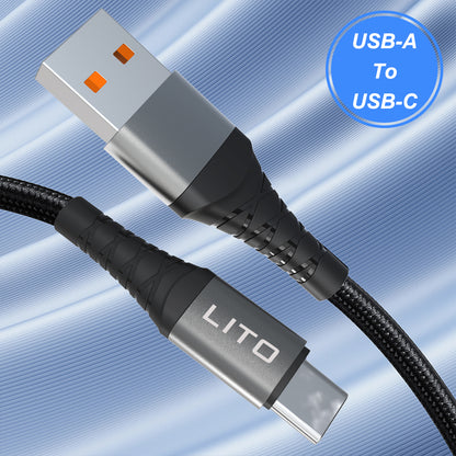 Καλώδιο Δεδομένων και Φόρτισης USB-A - USB-C Lito LD08T, 18W, 1m, Μαύρο