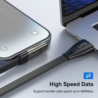 Καλώδιο Δεδομένων και Φόρτισης USB-A - USB-C Lito LD11C, 18W, 1m, Μαύρο