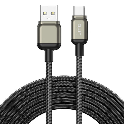 Καλώδιο Δεδομένων και Φόρτισης USB-A - USB-C Lito LD17, 18W, 1m, Μαύρο