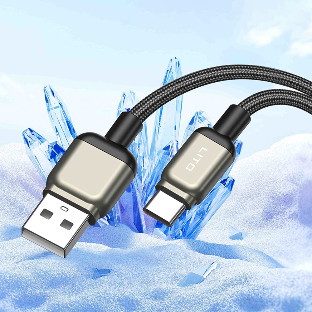 Καλώδιο Δεδομένων και Φόρτισης USB-A - USB-C Lito LD17, 18W, 1m, Μαύρο