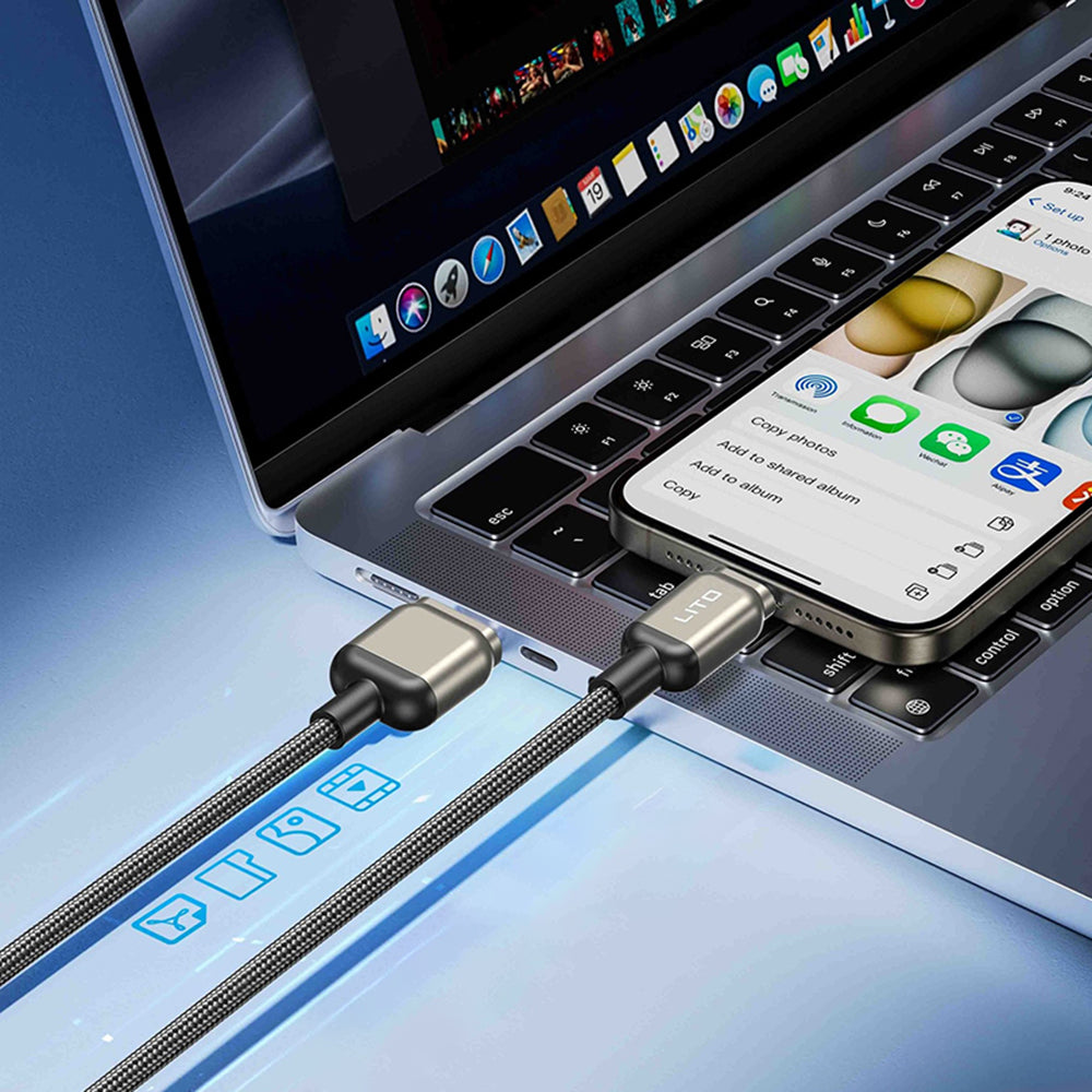 Καλώδιο Δεδομένων και Φόρτισης USB-A - USB-C Lito LD17, 18W, 1m, Μαύρο