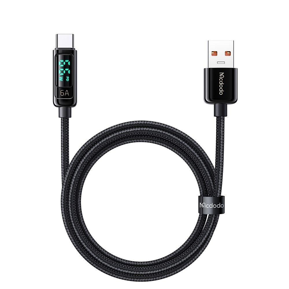 Καλώδιο Δεδομένων και Φόρτισης USB-A - USB-C McDodo CA-8690 Display, 66W, 1.2m, Μαύρο