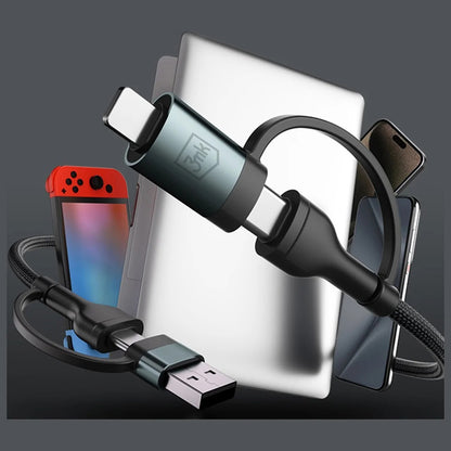 Καλώδιο Δεδομένων και Φόρτισης USB-A / USB-C - USB-C / Lightning 3MK Hyper N, 60W, 1.2m, Μαύρο