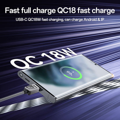 Καλώδιο Δεδομένων και Φόρτισης USB-A - USB-C Yesido CA135C, 18W, 1.2m, Μαύρο